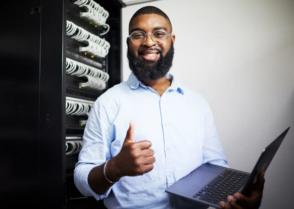 technician in a server room