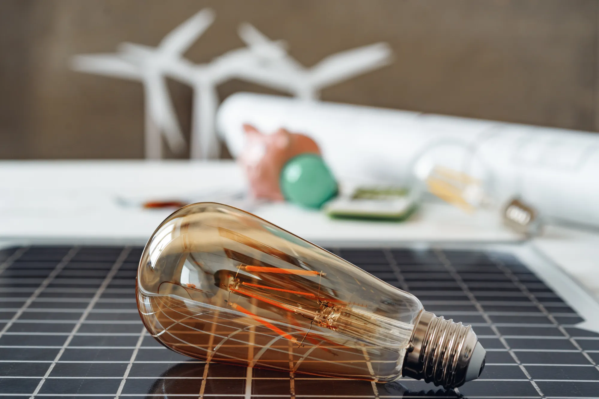 solar panels plant in the countryside