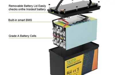 internal components of a LiFePO4 battery